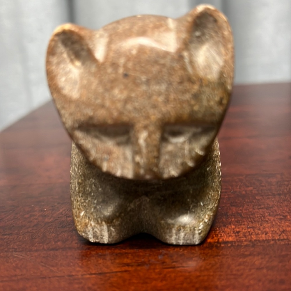 Soapstone Cat or Kitten Carving Sculpture